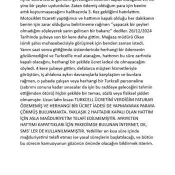 Turkcell Fatura Ödeme Sorunu Ve Yetersiz Müşteri Hizmeti