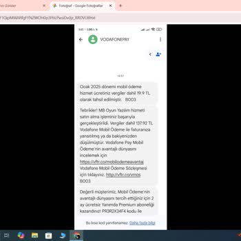 Vodafone Mobil Ödeme İle Alınamayan Özel Set