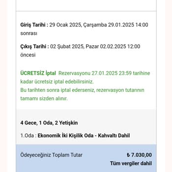 Geçersiz Kart Bildirimi Nedeniyle İptal Edilen Rezervasyonun Yenilenmesi Talebi