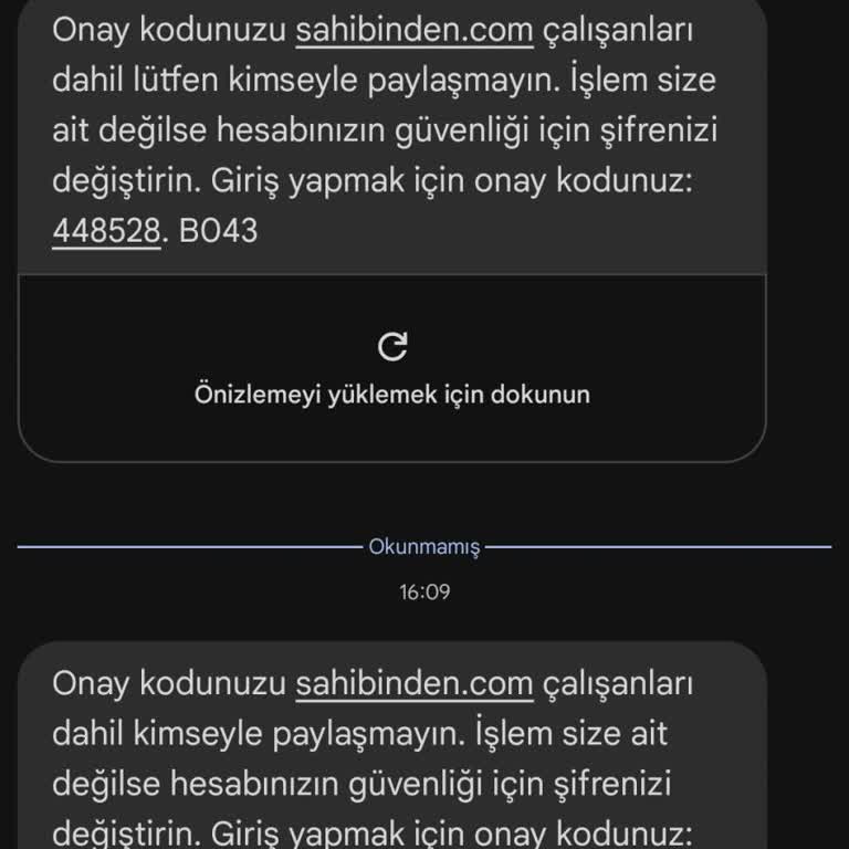 Sahibinden.com'dan Gelen Yanlış Mesajlar