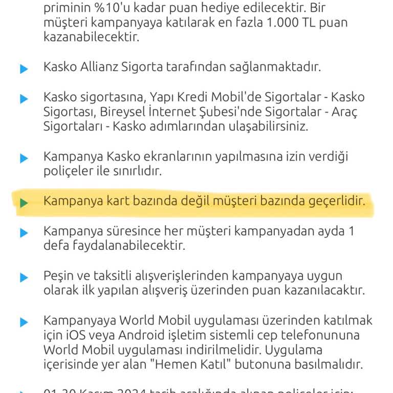 World Puan Kampanyasında Eksik Yükleme Sorunu