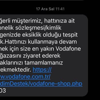 Vodafone'un Evrak Eksikliği Nedeniyle Hattım Kısıtlandı
