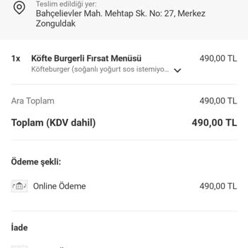 Eksik Sipariş Ve Yanıltıcı Ücretlendirme
