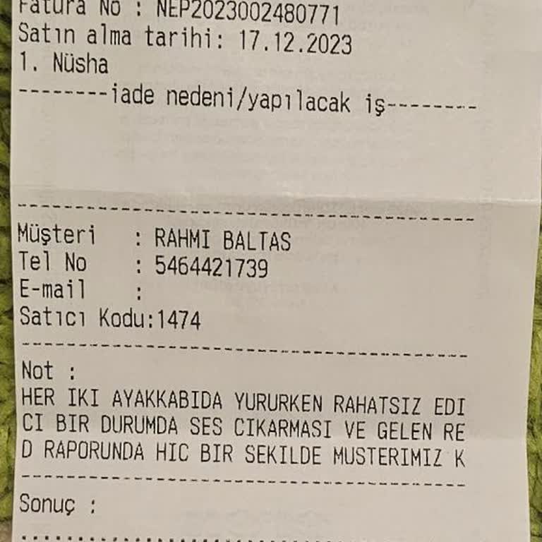 Ayakkabının Tabanındaki Ses Sorunu Çözülmedi