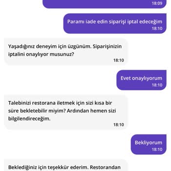 Yemek Siparişi Mağduriyeti Ve Çözüm Eksikliği