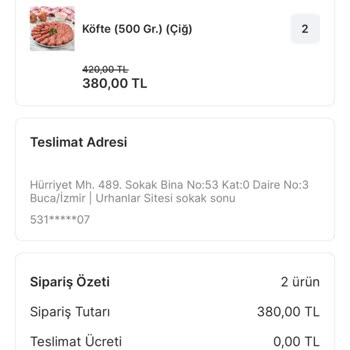 Eksik Köfte Siparişi Ve Yetersiz Müşteri Hizmeti