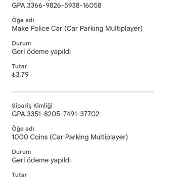 Car Parking Multiplayer Habersiz Ürün Alınmış!