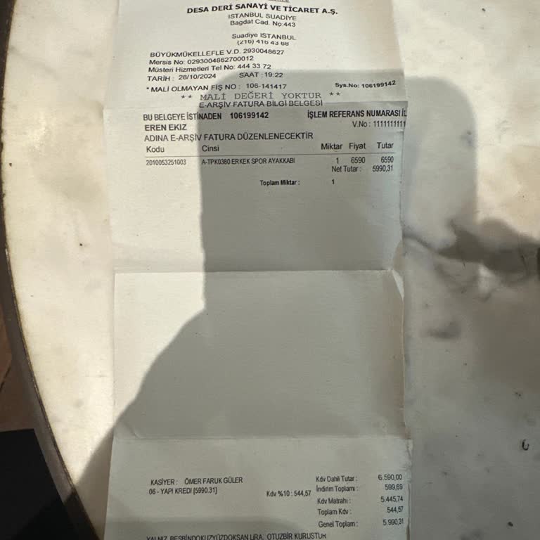 Desa Ayakkabıda Açılma Ve Yetersiz Müşteri Hizmeti