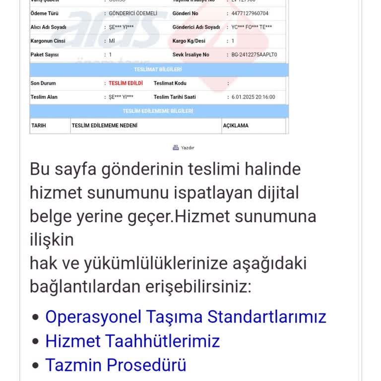 Aras Kargo İle İlgili, Temu Sitesinden Aldığım Ürün Şikayeti
