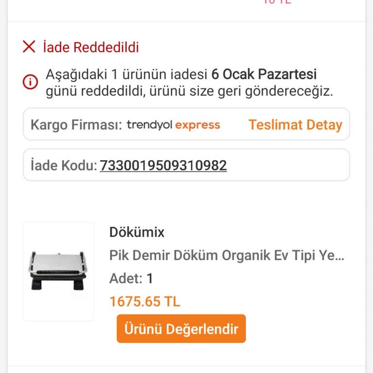 Patlayan Tost Makinesi Ve İade Sorunu