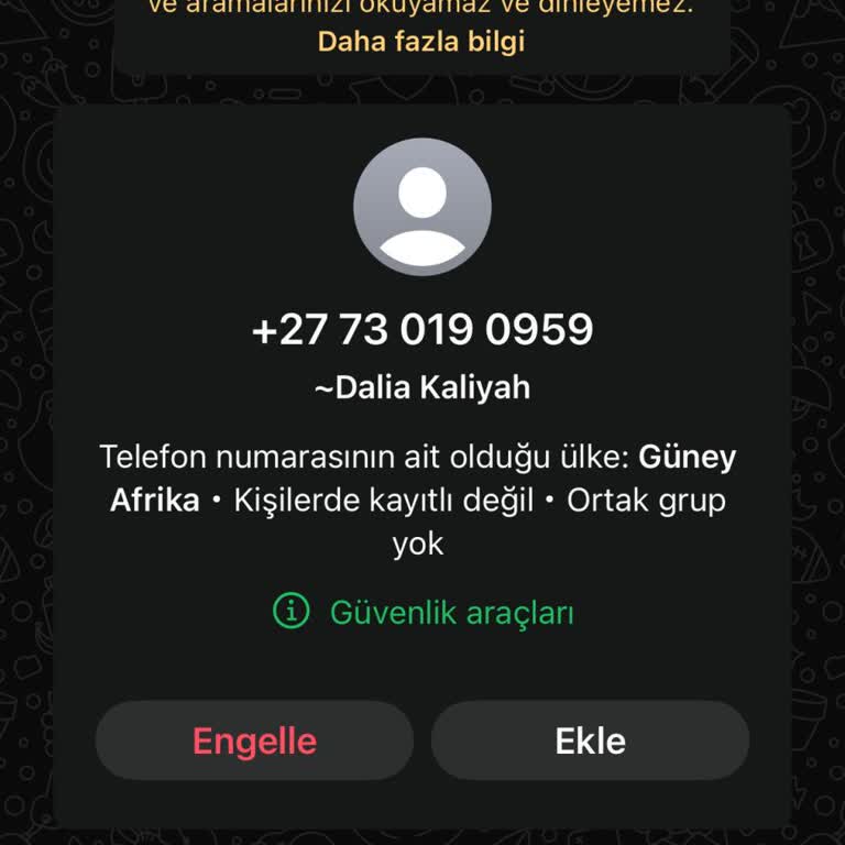 Güney Afrika'dan Gelen Şüpheli Mesaj Ve Güvenlik Endişesi
