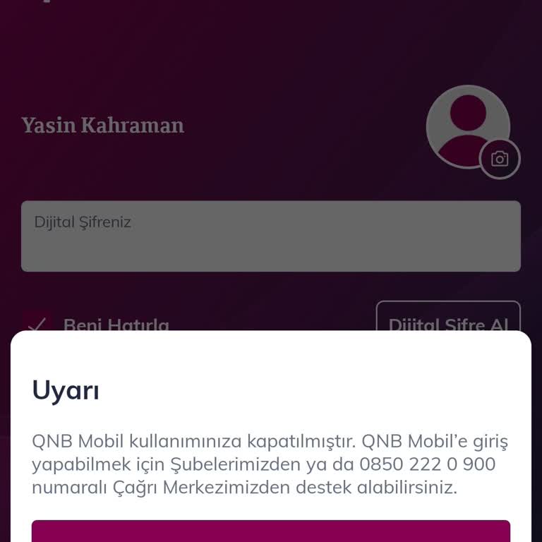 QNB Mobil Uygulama Erişim Sorunu