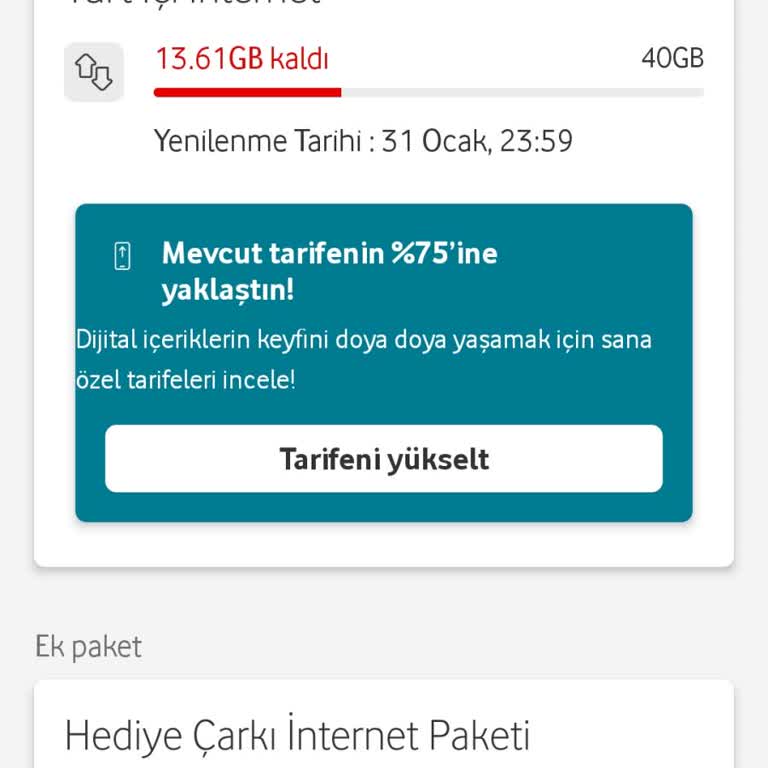 Vodafone Red 40 GB Sınırsız Paketi Hayal Kırıklığı