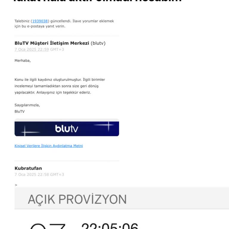 Blutv Üyelik Aktivasyonu Sorunu