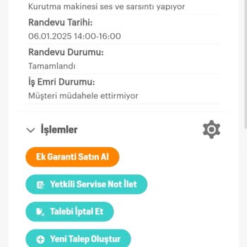 Hasarlı Kurutma Makinesi Ve Yetersiz Müşteri Hizmetleri