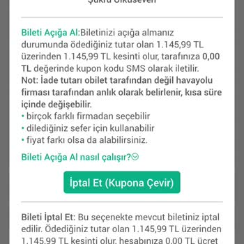 Ajet Bilet İptali Ve Değişiminde Haksız Kazanç Sorunu