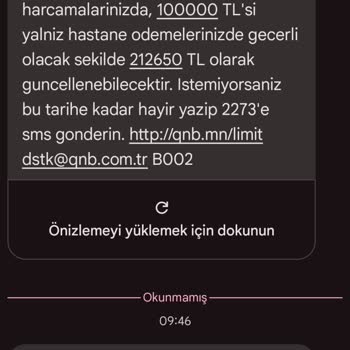 QNB Türkiye İzinsiz Limit Artışı Ve Mesaj Ücreti Sorunu