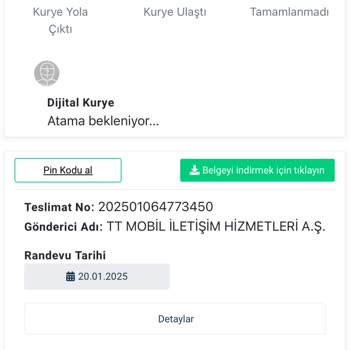 Adres Sorunu Nedeniyle Taşıma İşlemi İptal Edildi