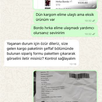 Eksik Ürün Ve Yetersiz Müşteri Hizmetleri Deneyimi