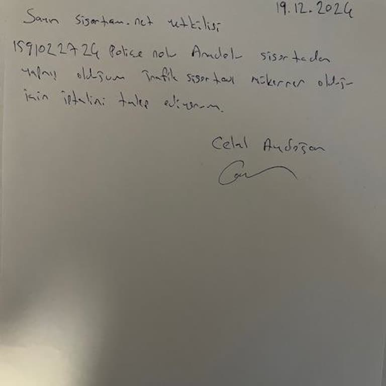 Sigortam.net'te Mükerrer Poliçe Sorunu Ve İptal Süreci