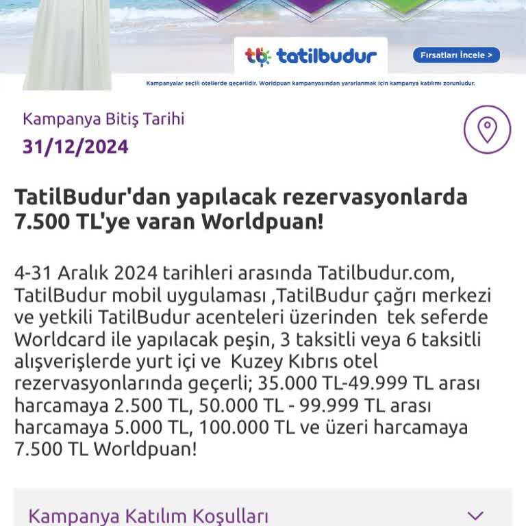 Tatilbudur ParaPuan Kampanyası Puan Yükleme Sorunu