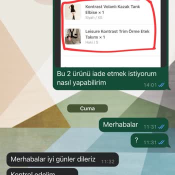 Eksik Ürün Ve İade Sorunu