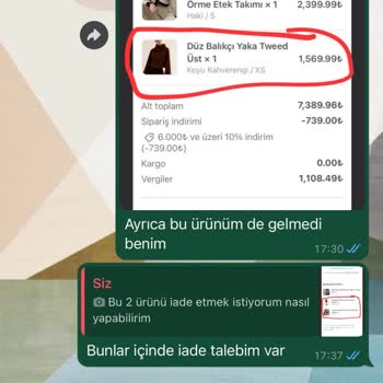Eksik Ürün Ve İade Sorunu