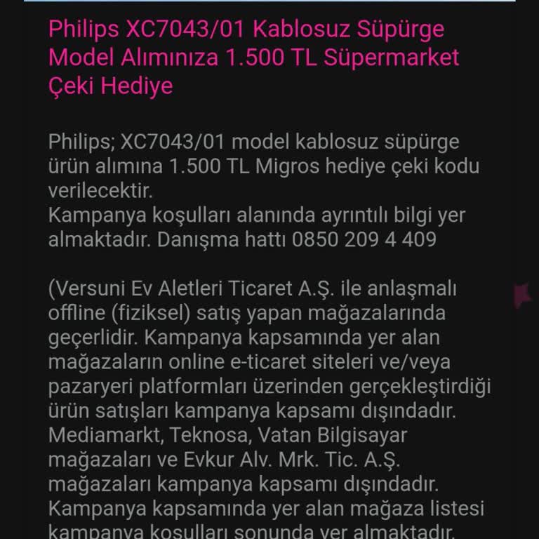 Philips El Süpürgesi Hediye Çeki Sorunu
