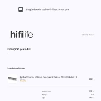 Stokta Olmayan Ürün İçin Yapılan Sipariş İptali