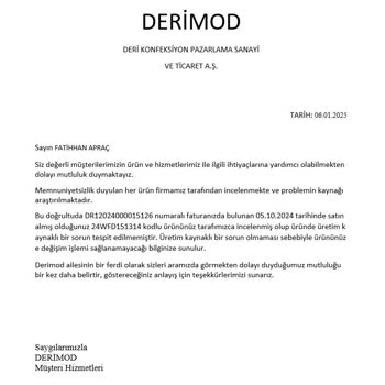 Derimod Ürününde Yaşanan Fermuar Sorunu Ve Hayal Kırıklığı