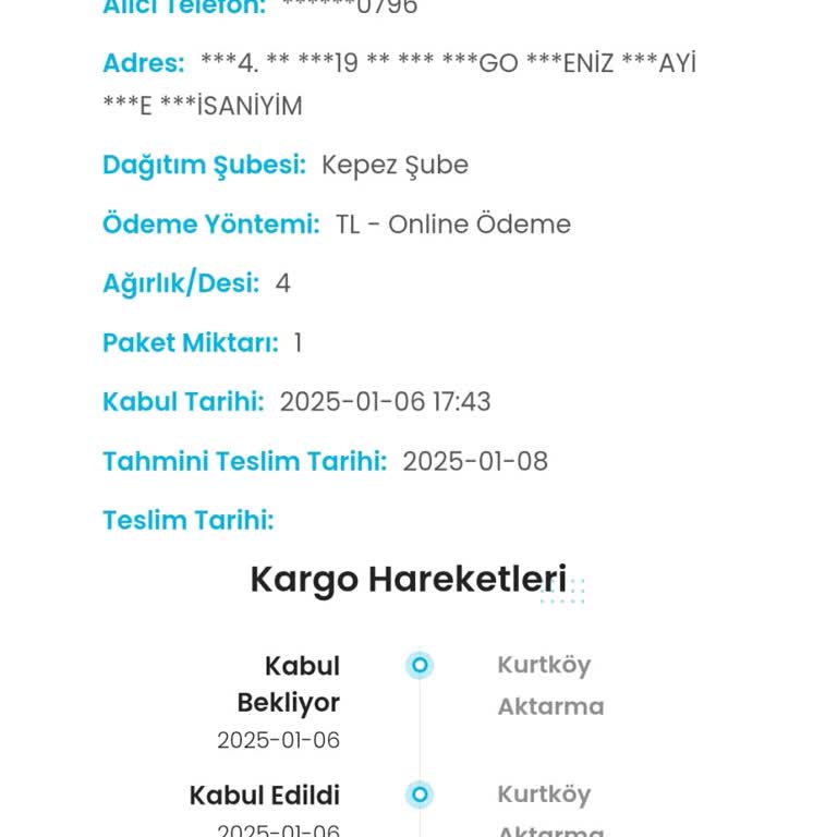 Kargoist Kepez Şubesi İletişim Ve Teslimat Sorunu