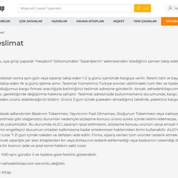 Şehadet Kitap Siparişim Elime Ulaşmadı!