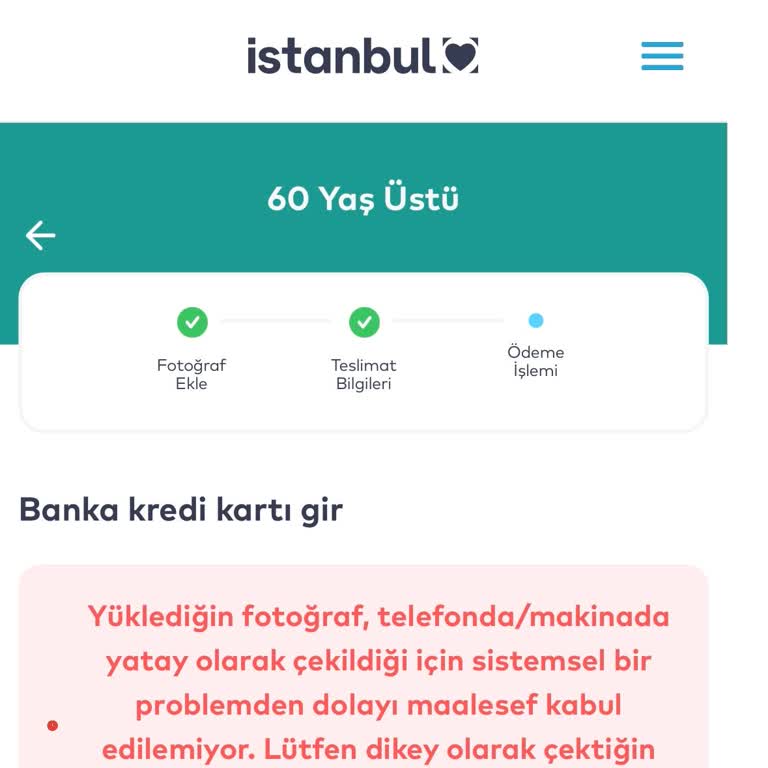 60 Yaş İndirimli Kart Başvurusunda Fotoğraf Sorunu