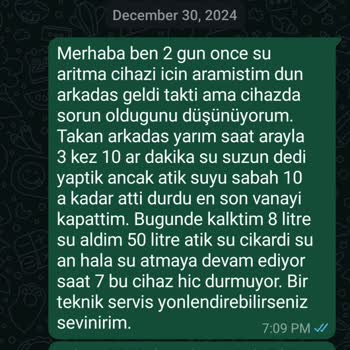 Su Arıtma Cihazında Sürekli Atık Su Sorunu