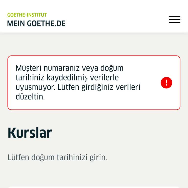 Goethe Institute İzmir Online Kurs Kayıt Sorunu