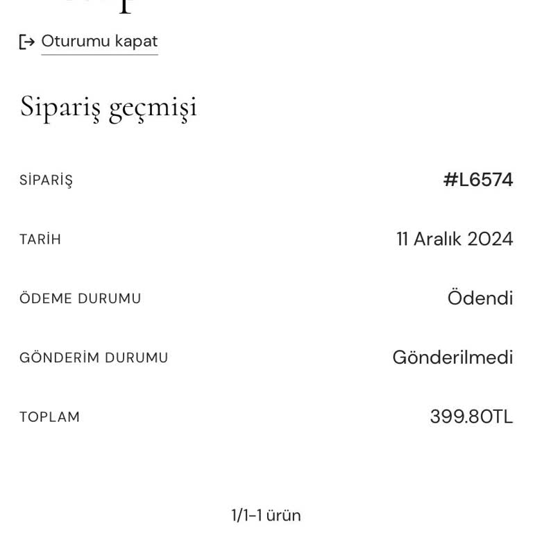 Sipariş Verilen Ürünün Gönderilmemesi Ve İletişim Sorunları