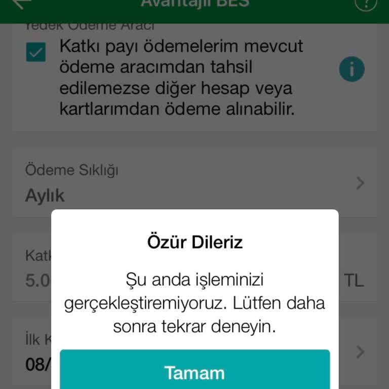 Dijibes Emeklilik Başvurusunda Sürekli Hata Mesajı