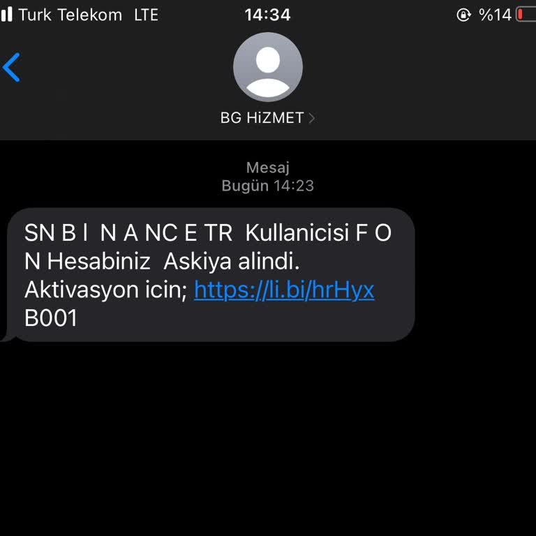 Hesabım Olmadan Gelen Şüpheli SMS Mesajı