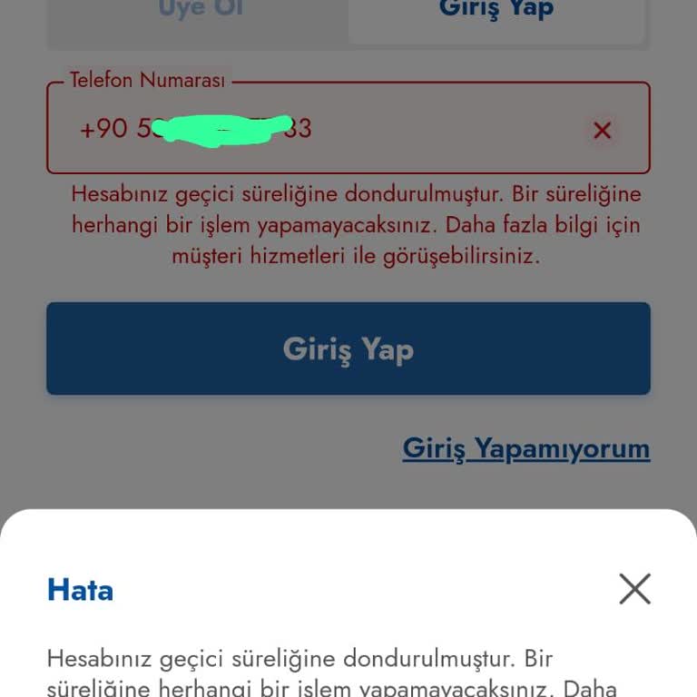 Hesabımın Aniden Dondurulması Ve Yetersiz Müşteri Hizmetleri