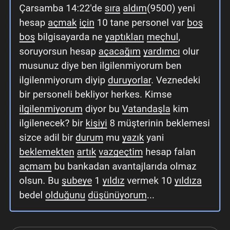 Bankada Uzun Bekleyiş Ve İlgisizlik