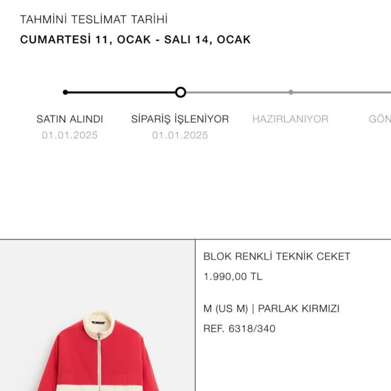 Zara Online Sipariş Teslimat Sorunu