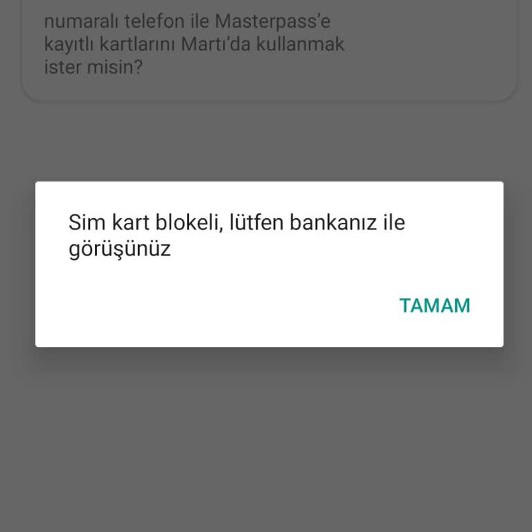 Martı Uygulamasında Sim Kart Bloke Sorunu