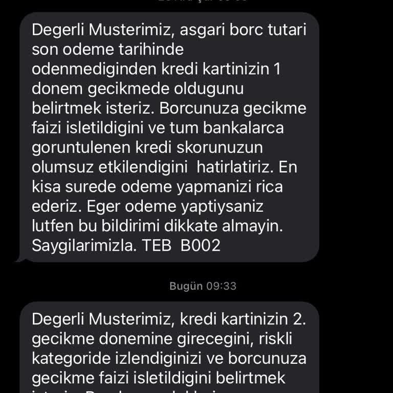 TEB Bankası'nın Sürekli Borç Çıkarması Ve Müşteri Hizmetleri Sorunu