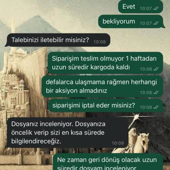 Zara Siparişim Teslim Edilmedi Ve Ücret İadesi Yapılmadı