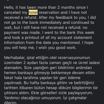 İptal Edilen Rezervasyonun Ücreti Hala İade Edilmedi