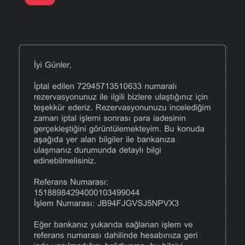 İptal Edilen Rezervasyonun Ücreti Hala İade Edilmedi