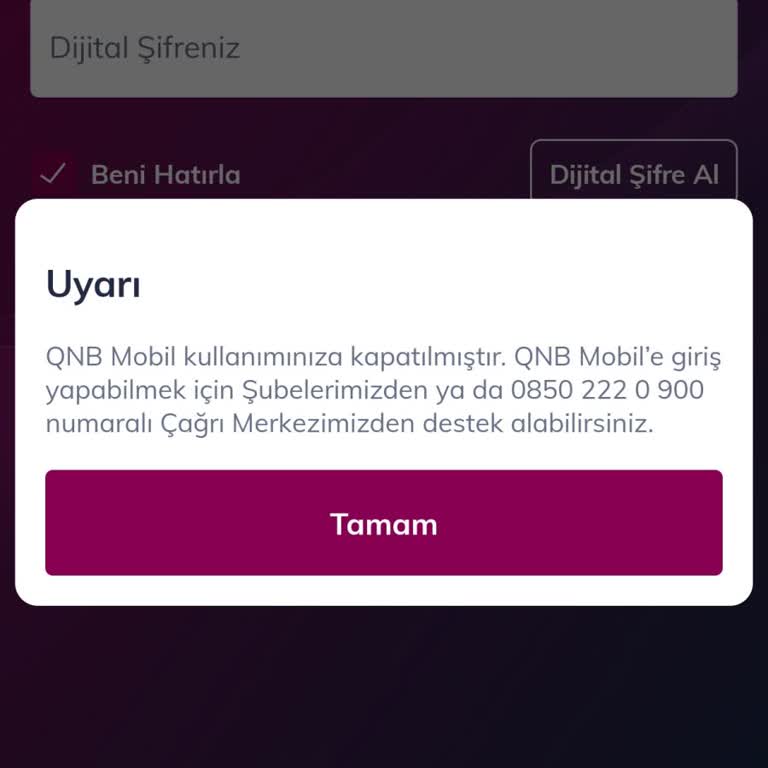 Mobil Şube Erişim Sorunu