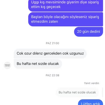 Geciken Sipariş Ve İletişim Sorunları
