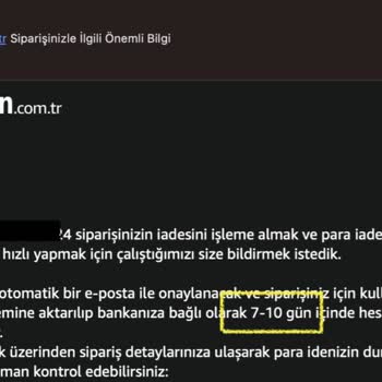 Amazon İade Sürecinde Yaşanan Aksaklık Ve Mağduriyet