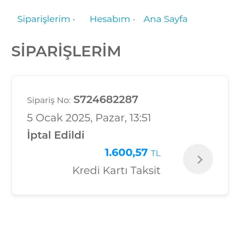 İptal Edilen Siparişin İadesi Hala Yapılmadı